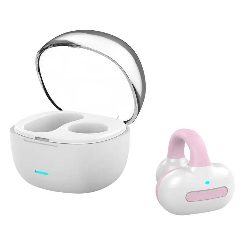 Bluetooth Headset Pink White Ear Clip Bone Conduction - Image 7