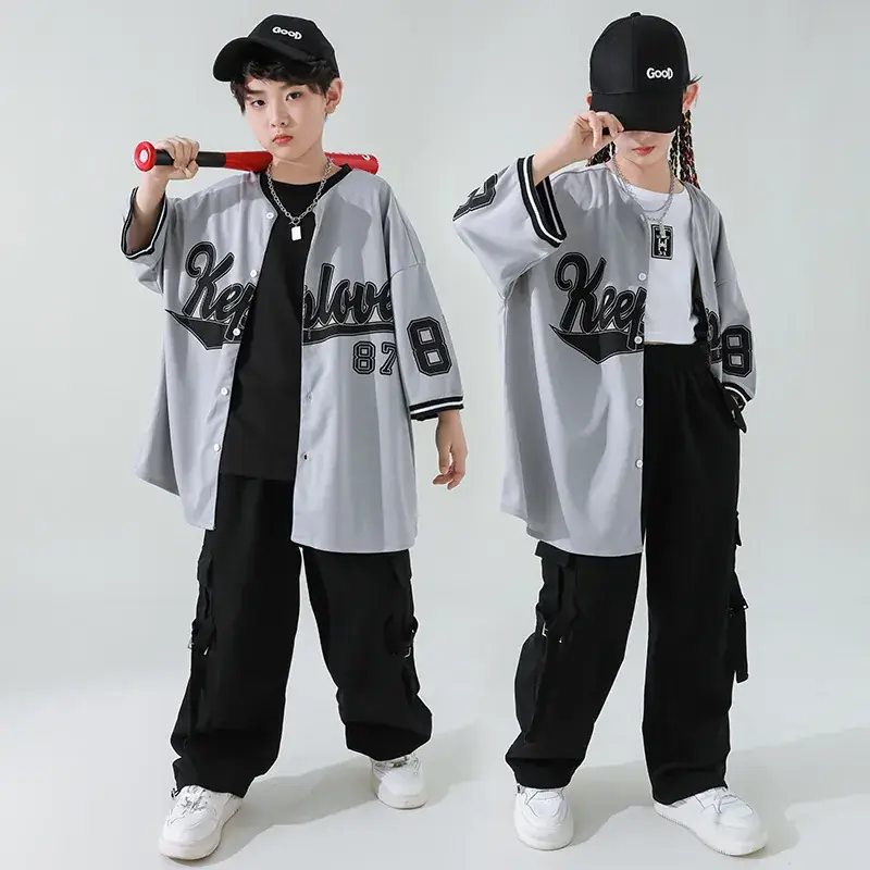 Girls Korean Baseball Suit Jazz Street Dance Wear - Image 4