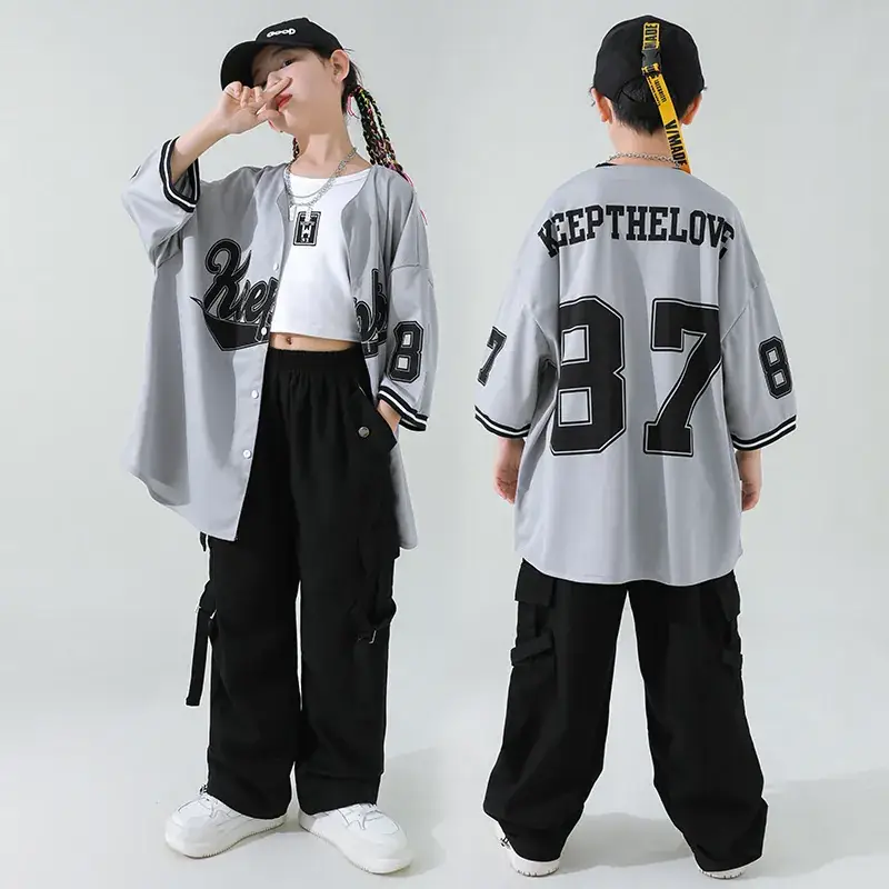 Girls Korean Baseball Suit Jazz Street Dance Wear - Image 5