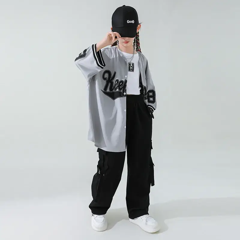 Girls Korean Baseball Suit Jazz Street Dance Wear - Image 6