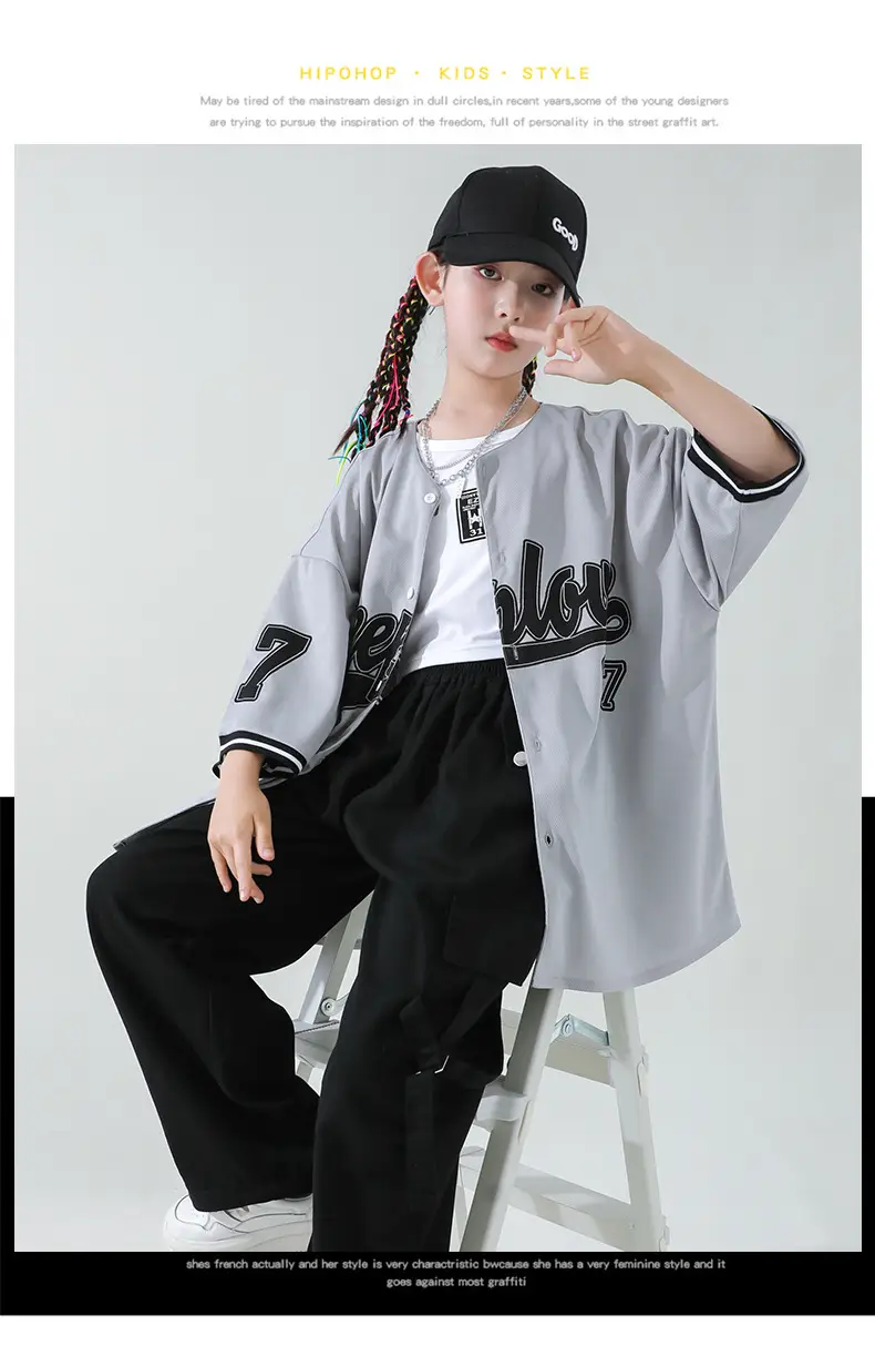 Girls Korean Baseball Suit Jazz Street Dance Wear — feature 1