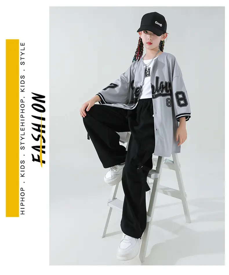 Girls Korean Baseball Suit Jazz Street Dance Wear — feature 11
