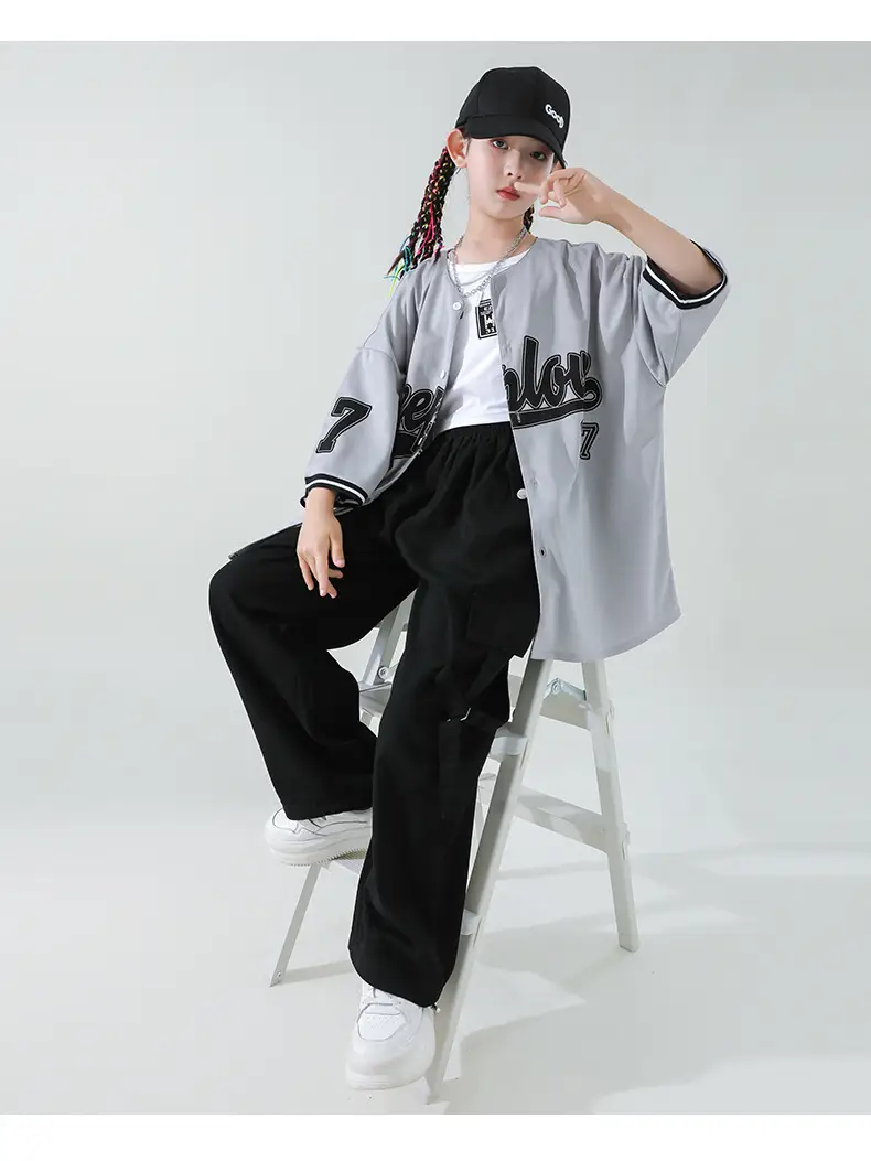 Girls Korean Baseball Suit Jazz Street Dance Wear — feature 12