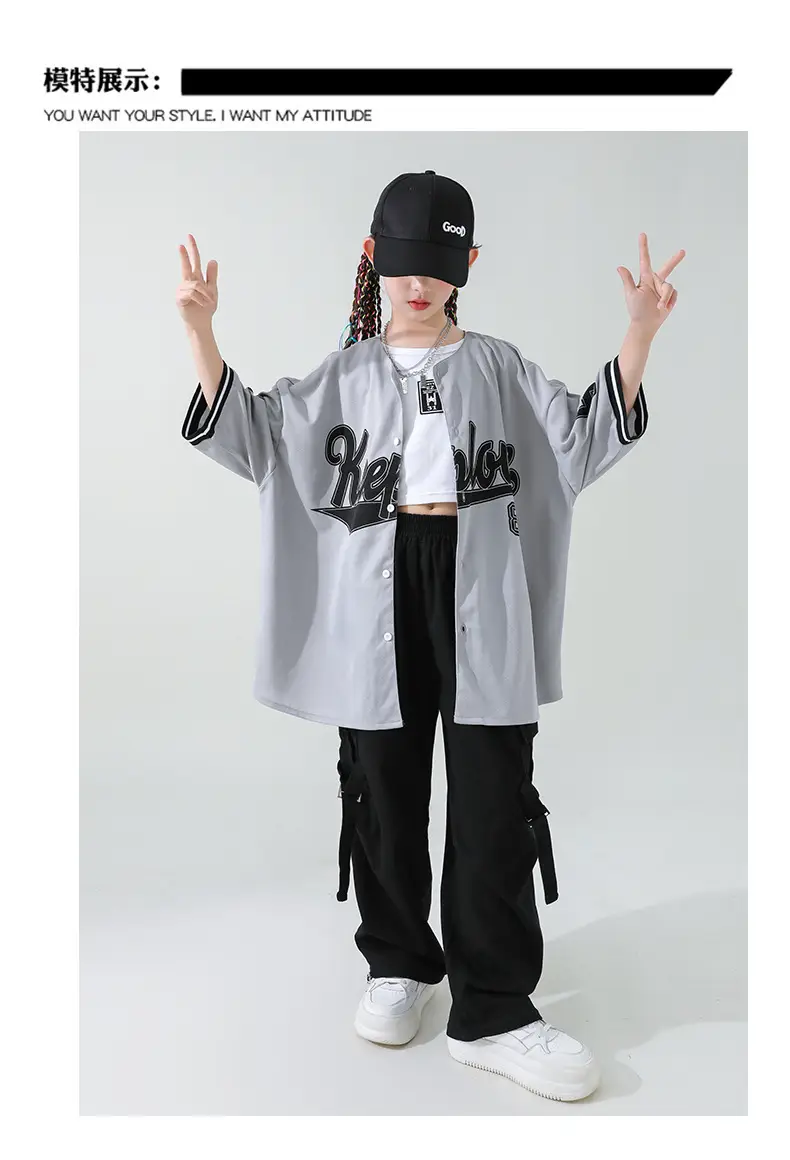 Girls Korean Baseball Suit Jazz Street Dance Wear — feature 4