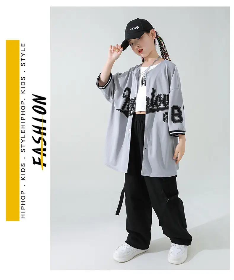 Girls Korean Baseball Suit Jazz Street Dance Wear — feature 5