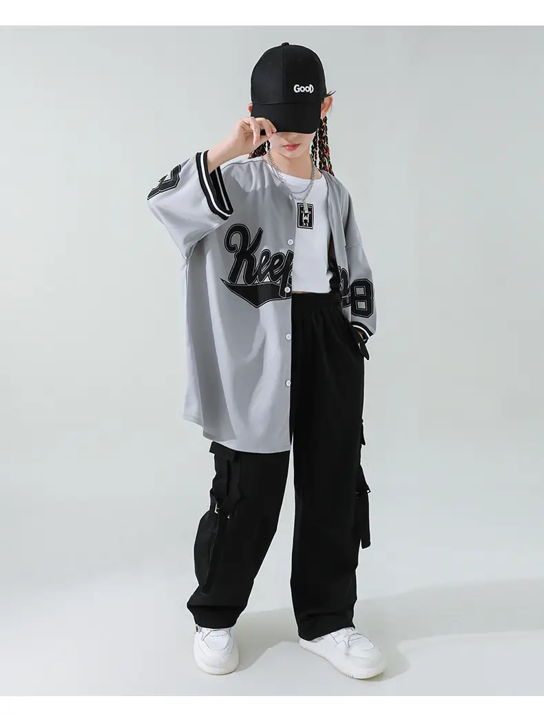 Girls Korean Baseball Suit Jazz Street Dance Wear — feature 6