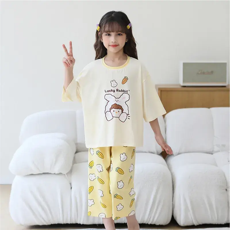 Lulu Niu Cotton Pajamas Girls 2023 Summer - Image 3