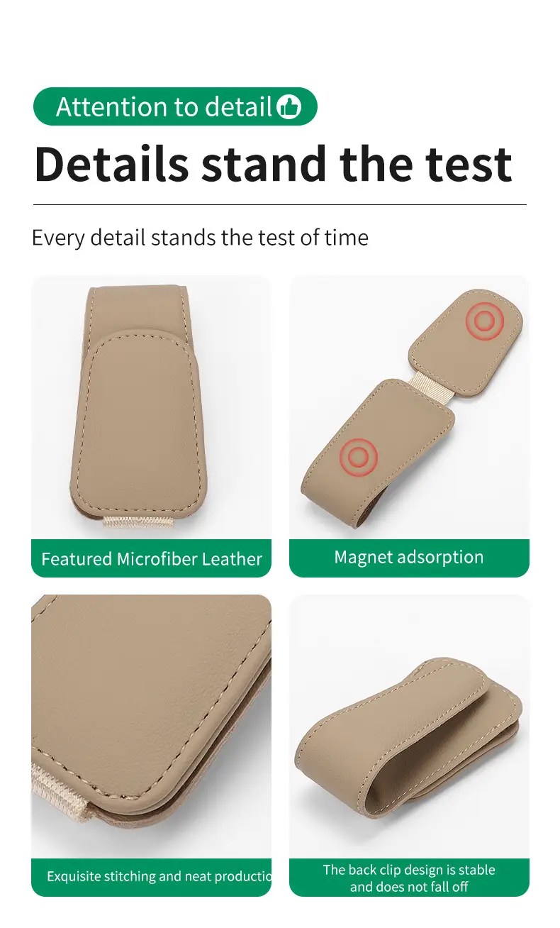 Multifunctional Glasses Clip Storage Mocha Brown — feature 14