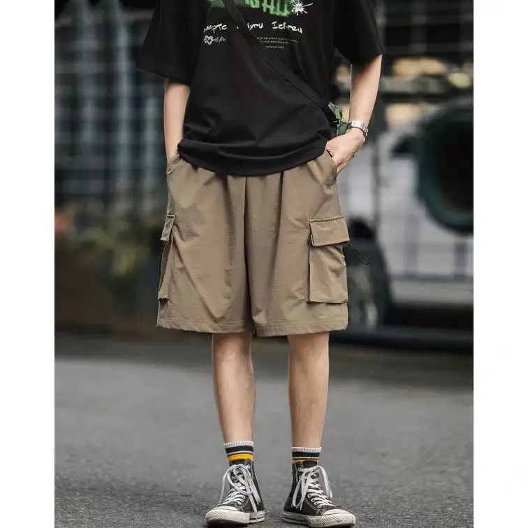 Men's Black Graphic Shorts with Cap and Sneakers — feature 7