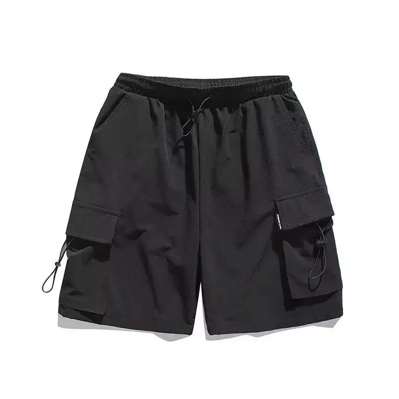 Men's Black Graphic Shorts with Cap and Sneakers - Image 2