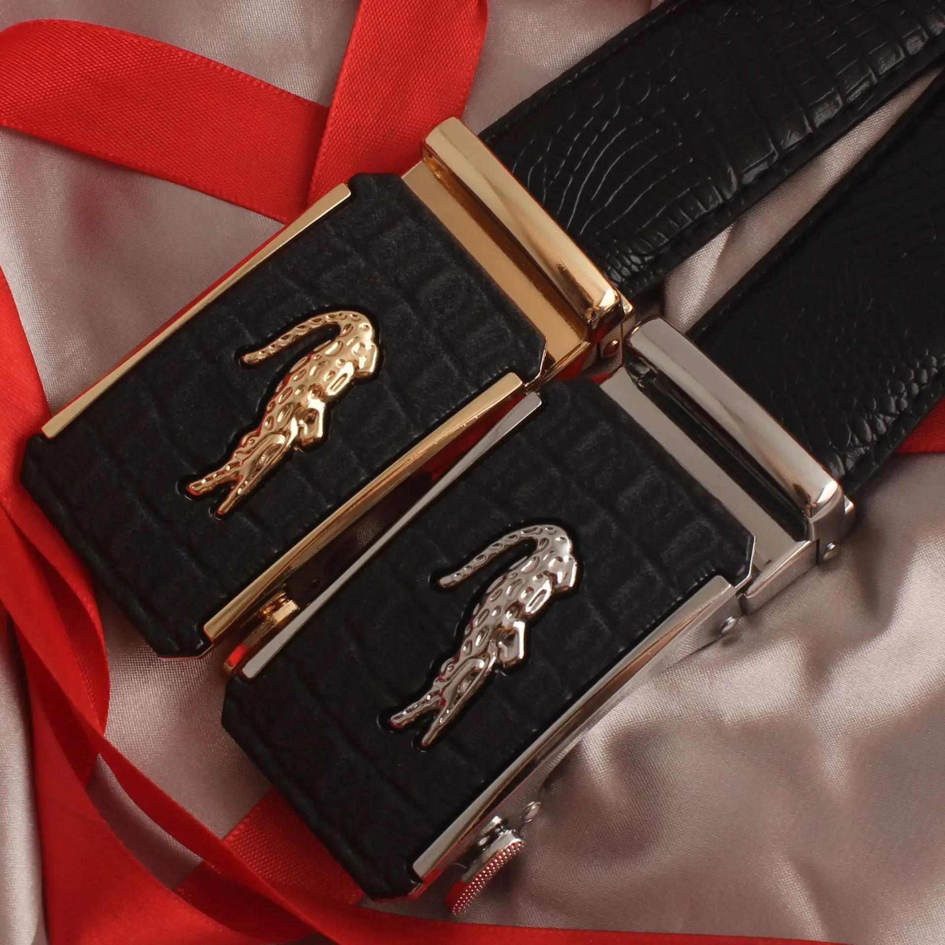 Hongsheng Black Croc Belt Automatic Buckle Men's Waist Cover - Image 12