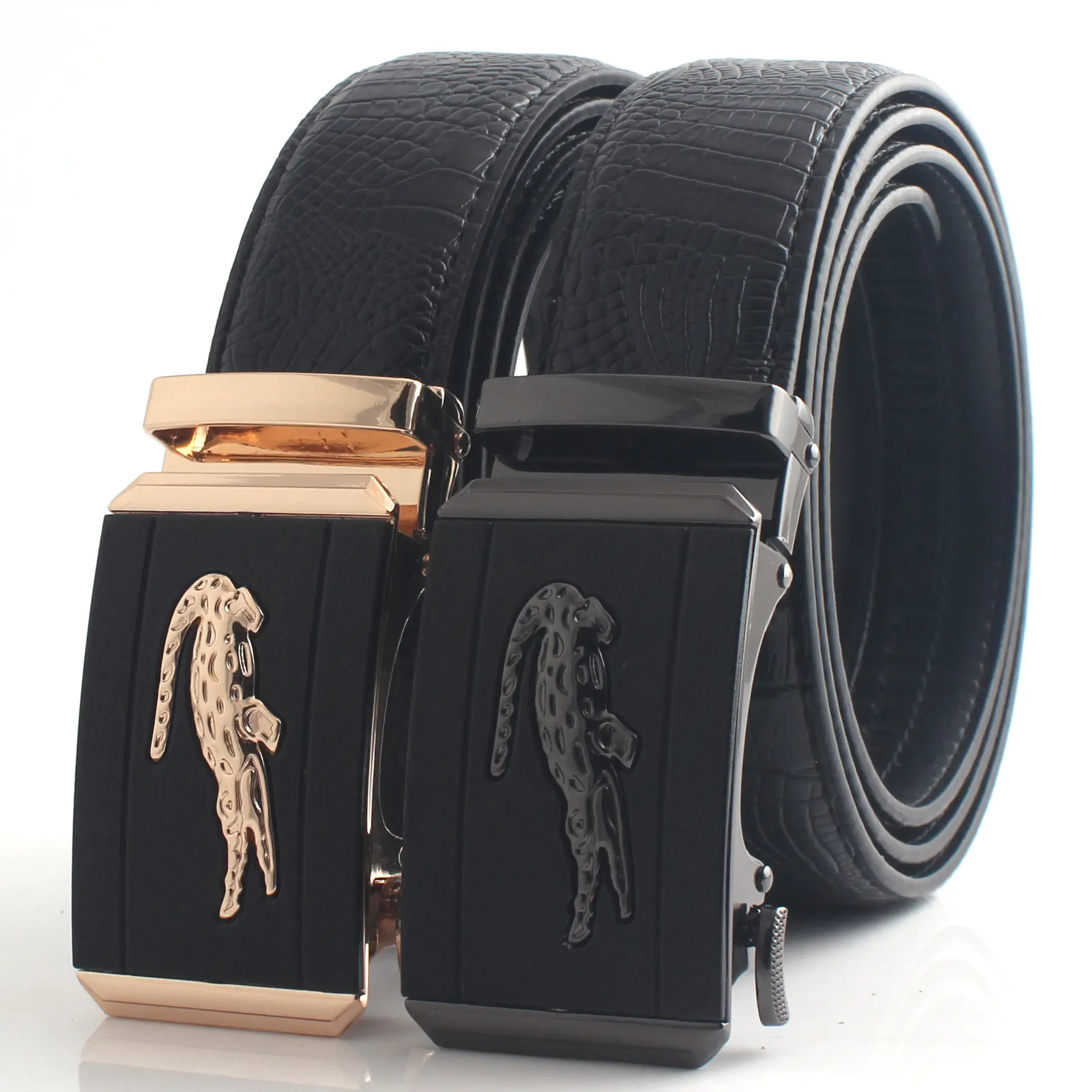 Hongsheng Black Croc Belt Automatic Buckle Men's Waist Cover - Image 14