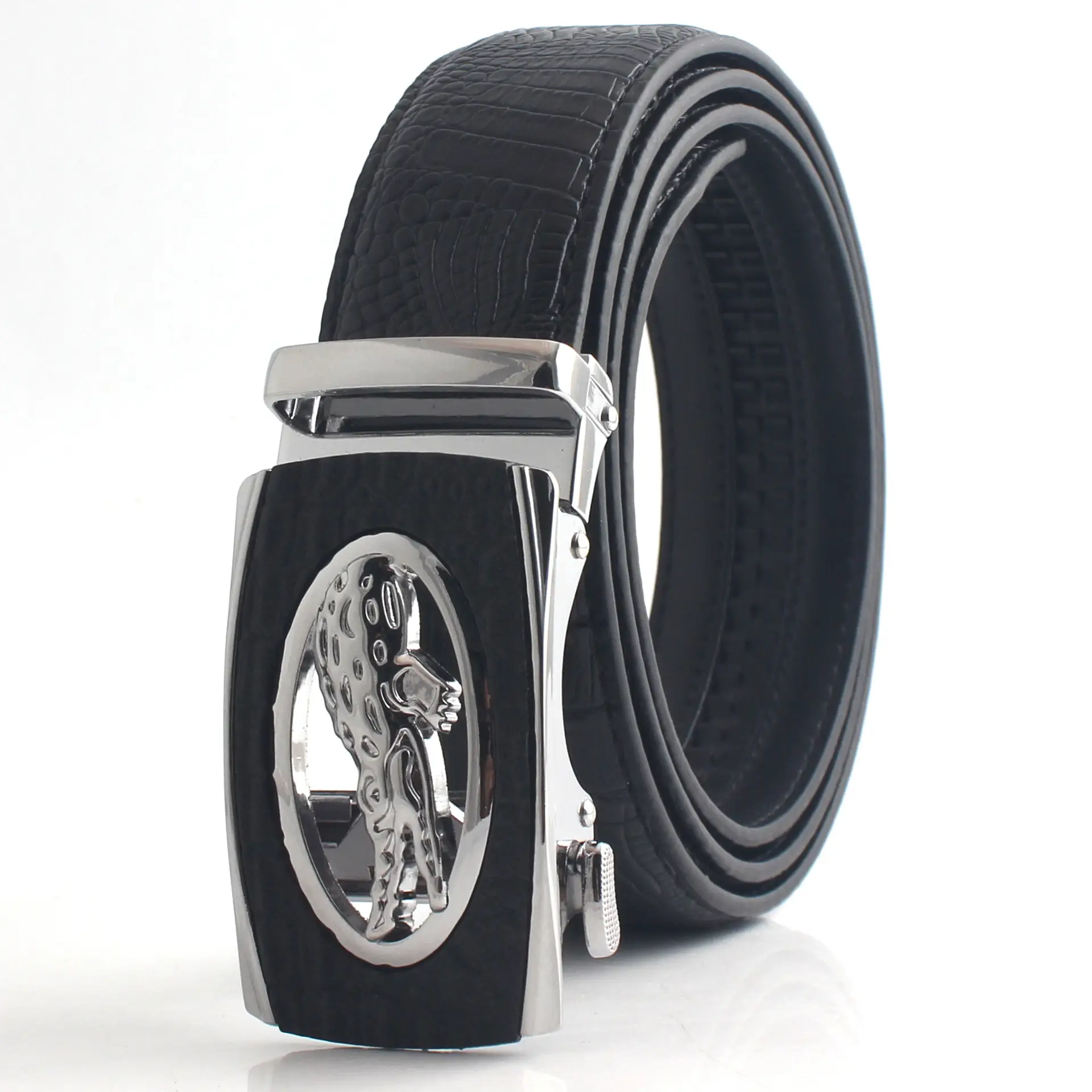 Hongsheng Black Croc Belt Automatic Buckle Men's Waist Cover - Image 2