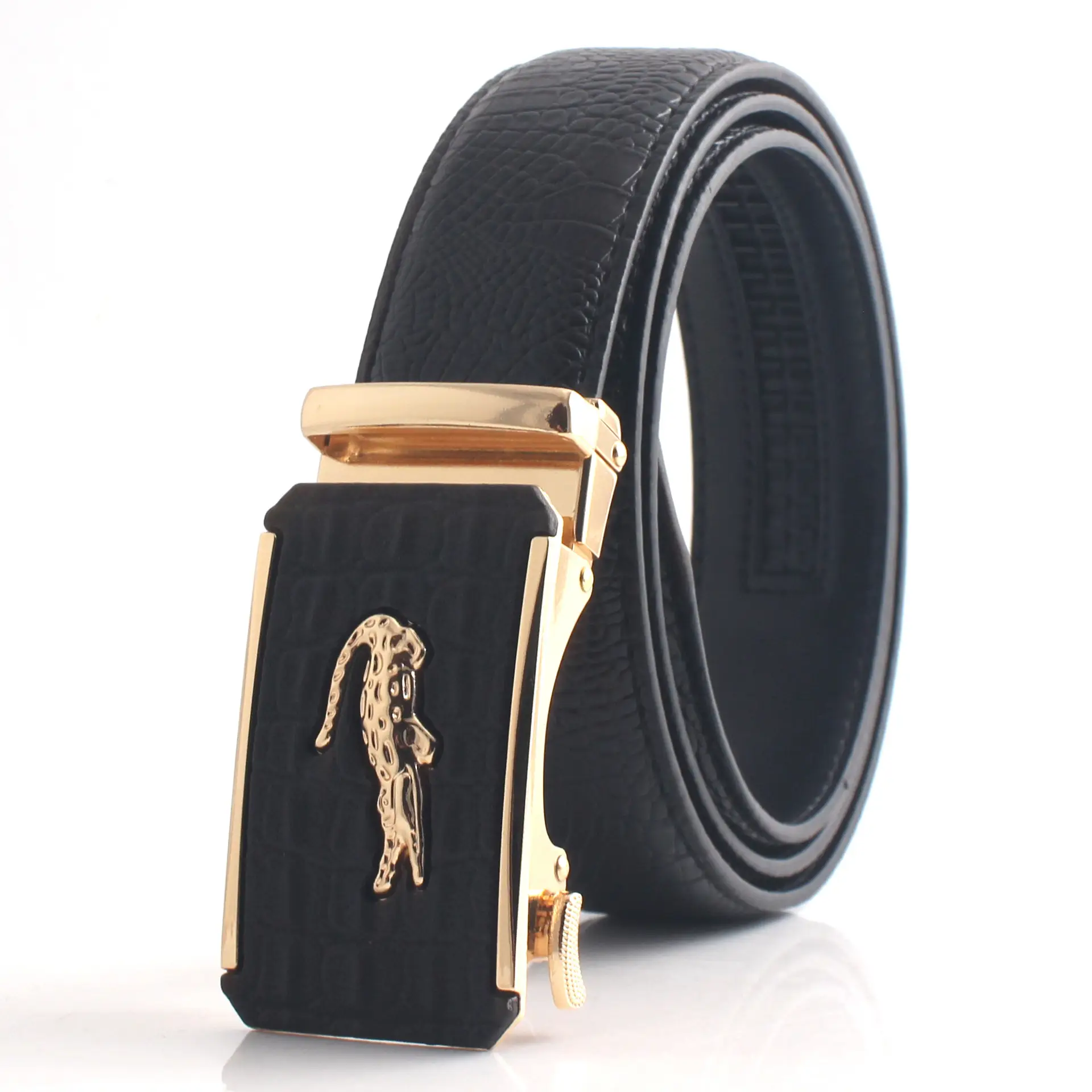 Hongsheng Black Croc Belt Automatic Buckle Men's Waist Cover - Image 3