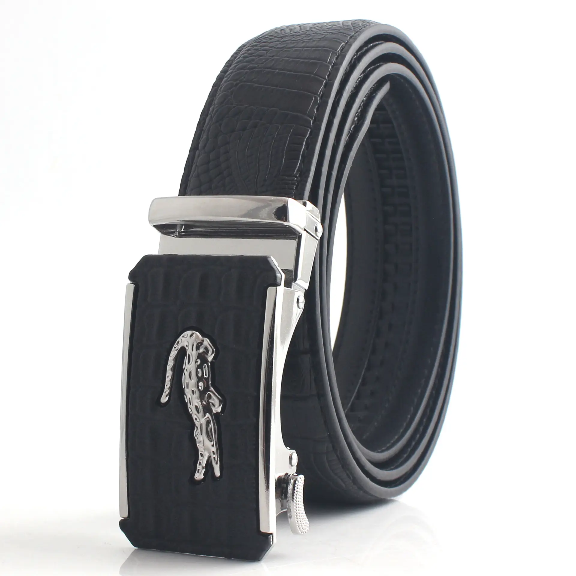 Hongsheng Black Croc Belt Automatic Buckle Men's Waist Cover - Image 4