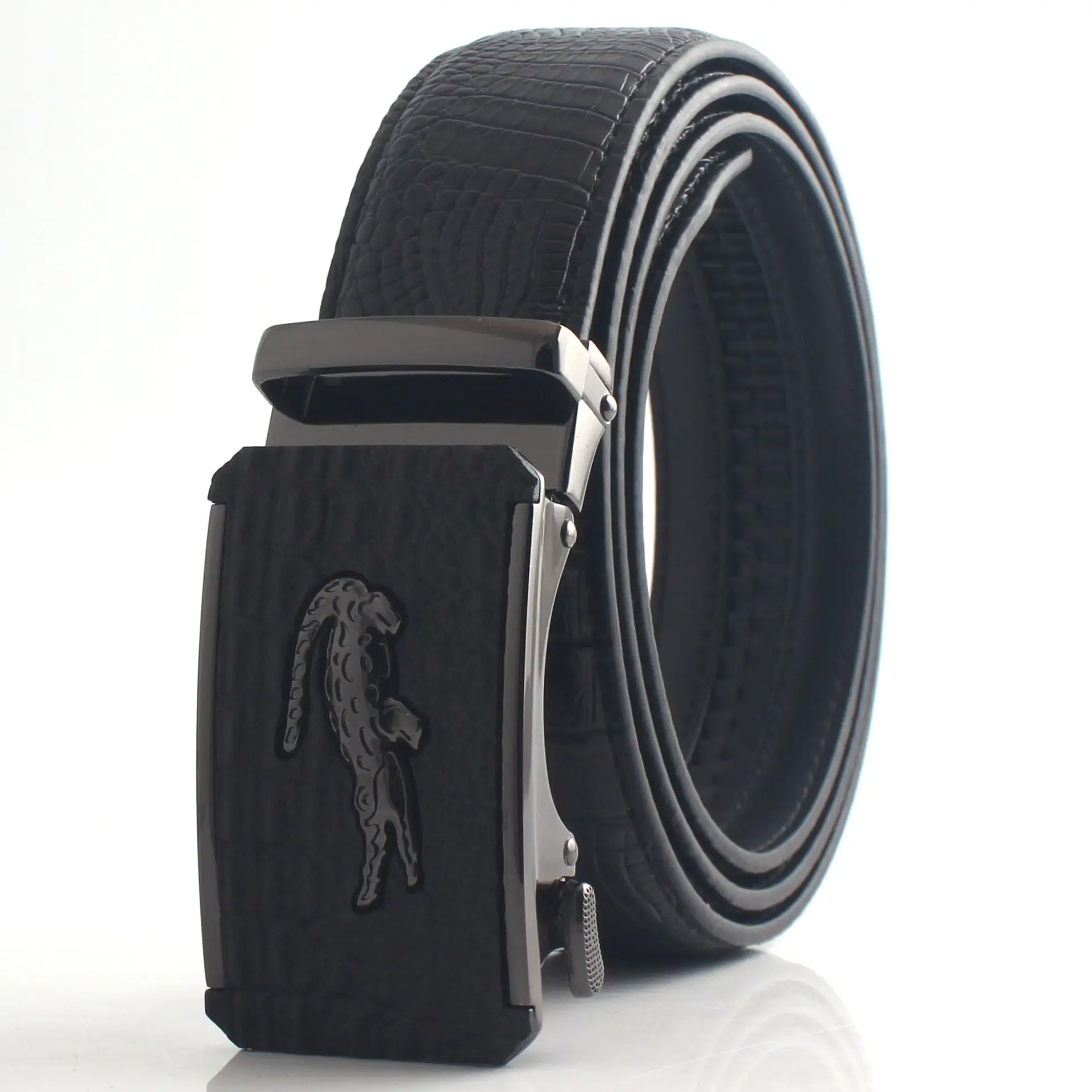 Hongsheng Black Croc Belt Automatic Buckle Men's Waist Cover - Image 5