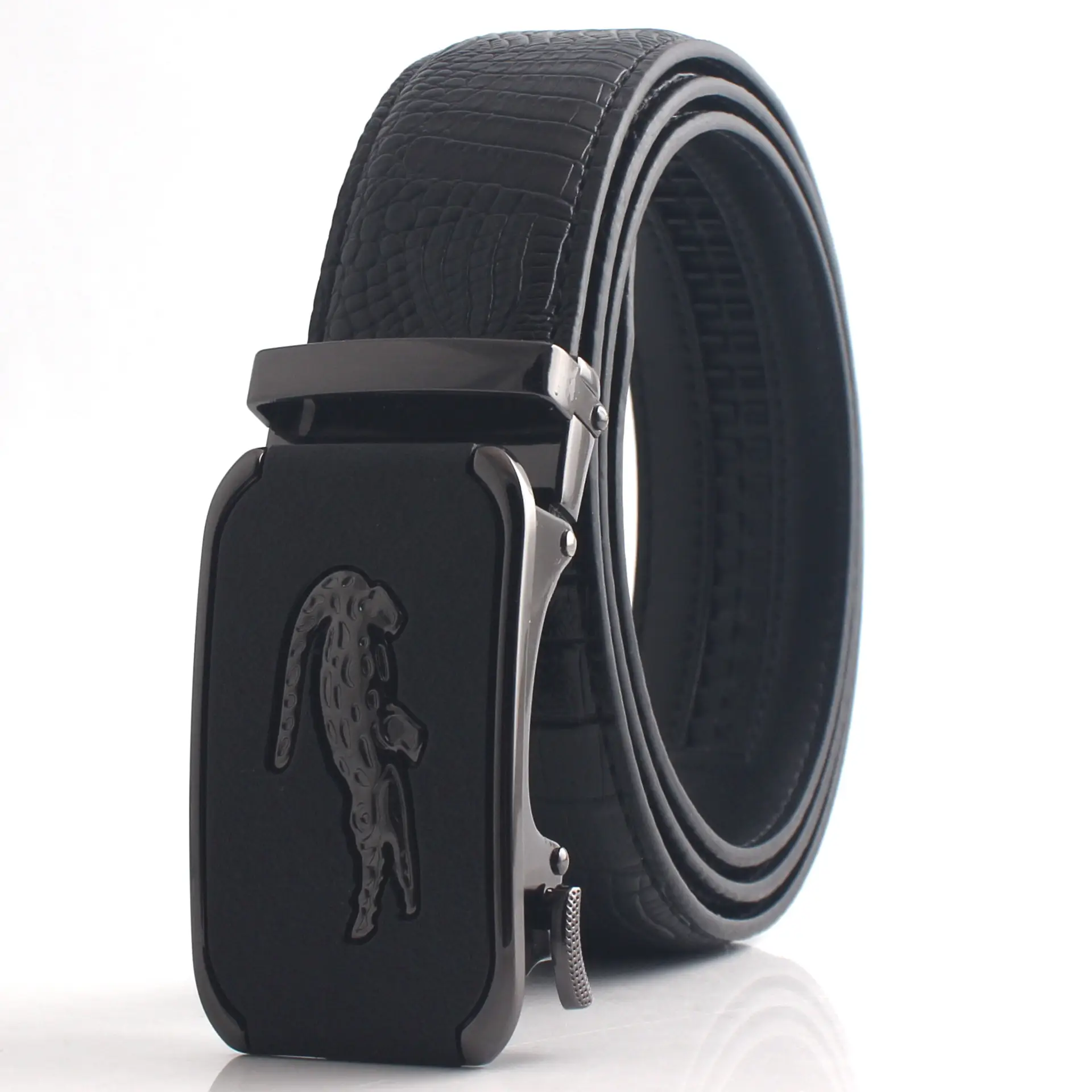 Hongsheng Black Croc Belt Automatic Buckle Men's Waist Cover - Image 6