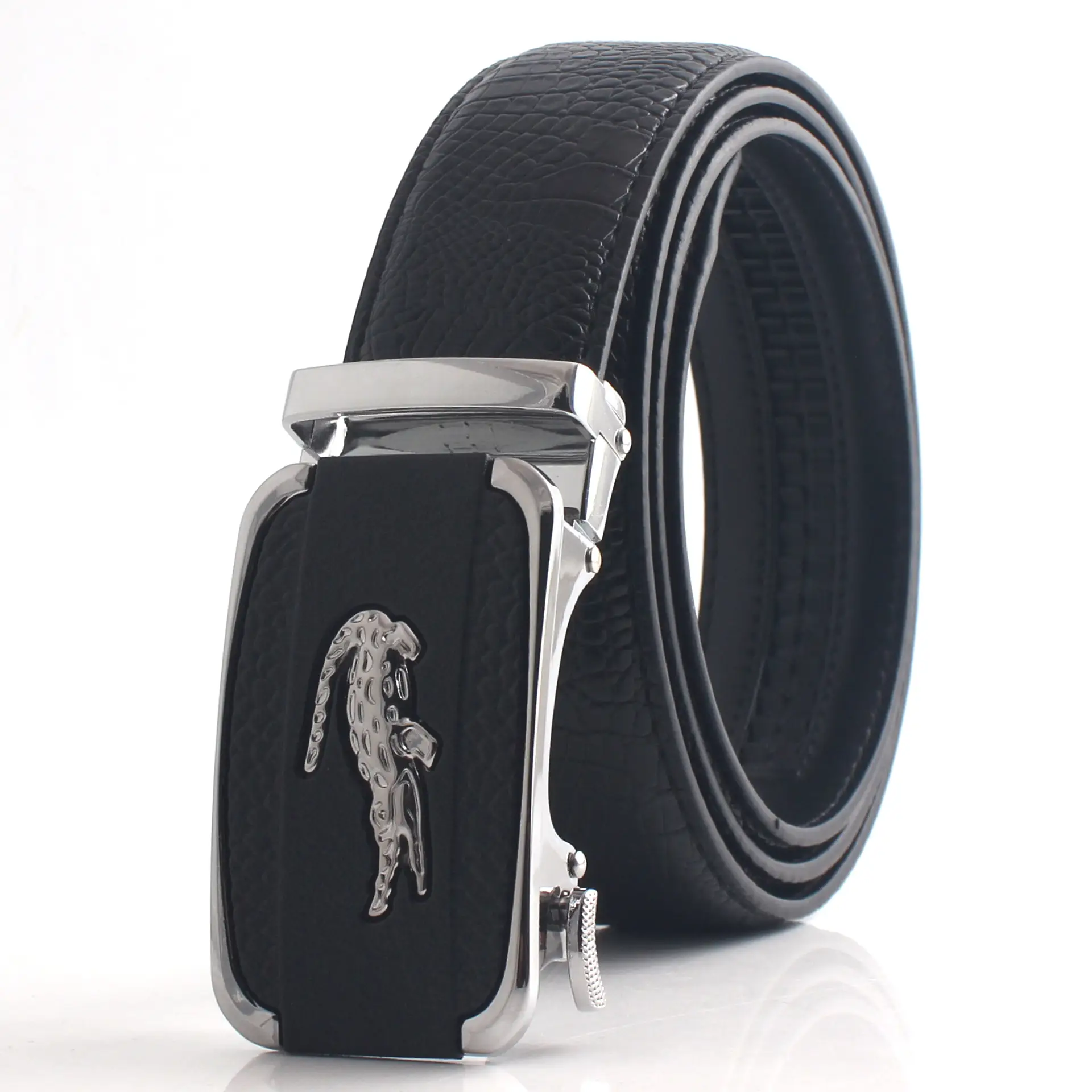 Hongsheng Black Croc Belt Automatic Buckle Men's Waist Cover - Image 7