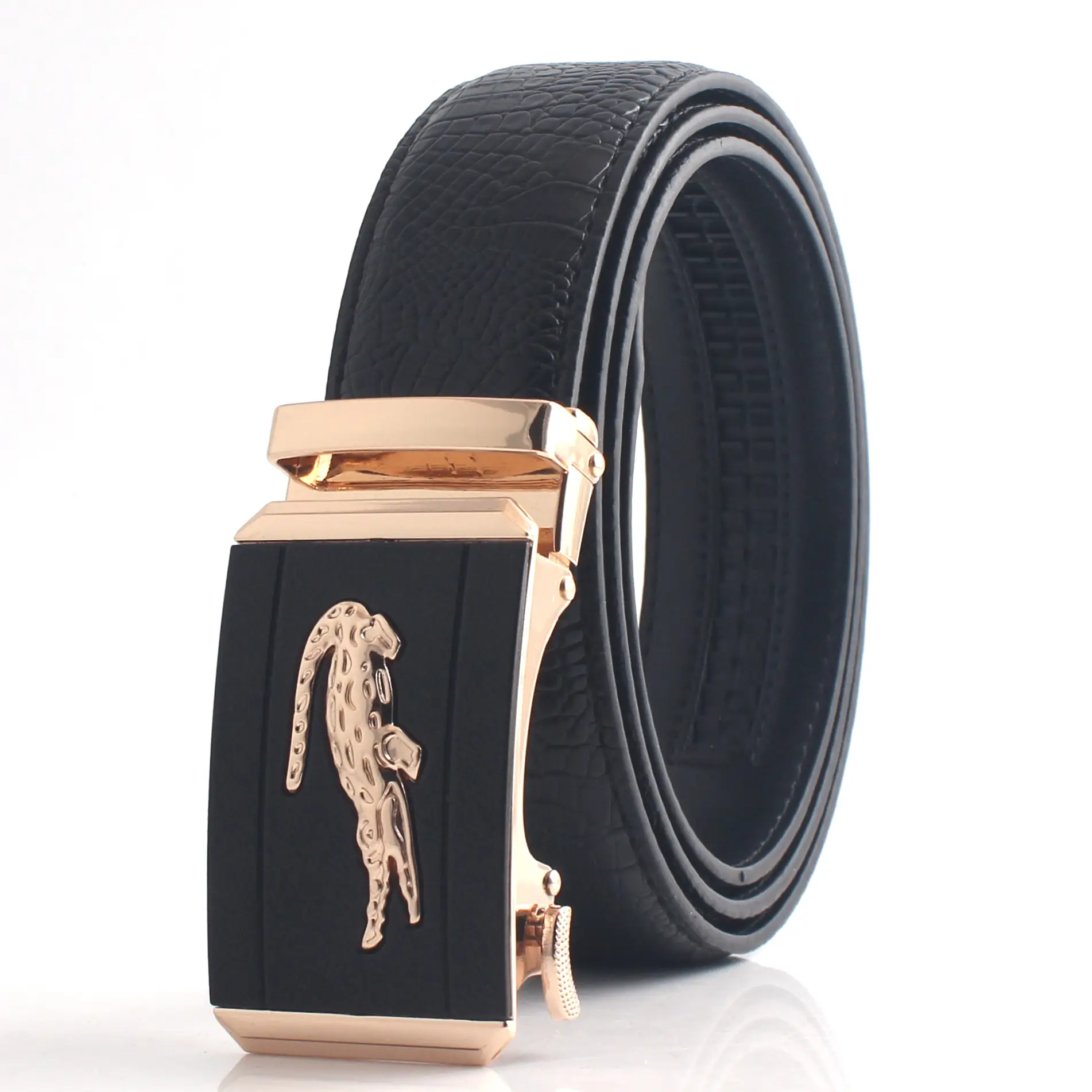 Hongsheng Black Croc Belt Automatic Buckle Men's Waist Cover - Image 8