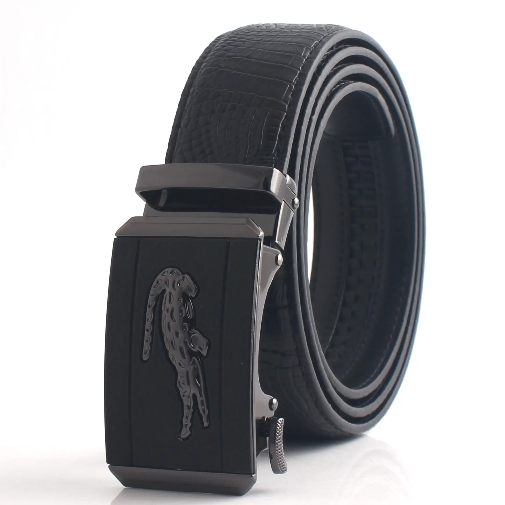 Hongsheng Black Croc Belt Automatic Buckle Men's Waist Cover - Image 9