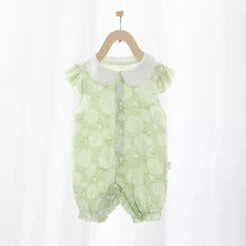 Baby Girl Cotton Jumpsuit Cream Summer Outfit