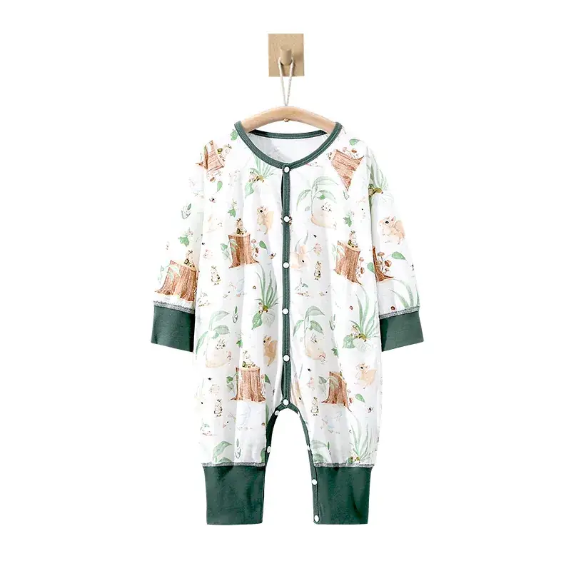Baby Pajamas Pure Cotton Leg-Split Sleepsuit Summer - Image 11