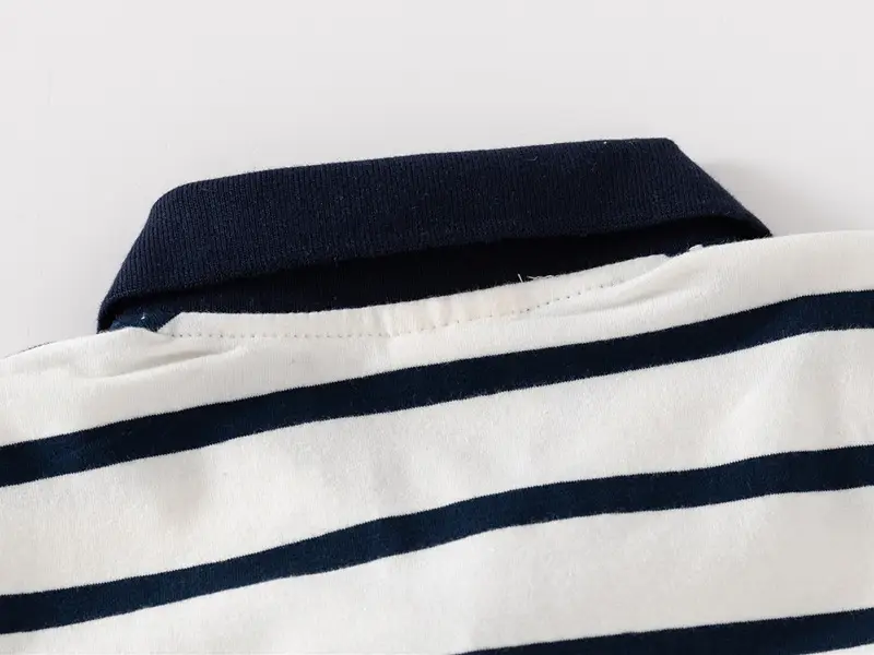 Kids Striped Polo Shirt Black White 2026 — feature 11