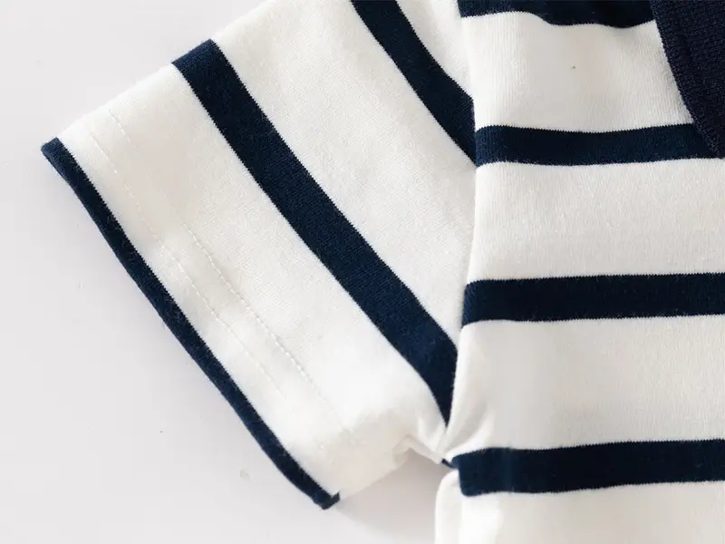 Kids Striped Polo Shirt Black White 2026 — feature 8
