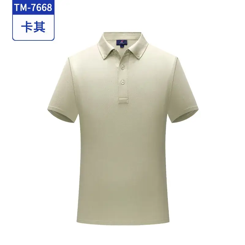 Men Blue Polo T-Shirt Ice Silk Cool Short Sleeve - Image 5