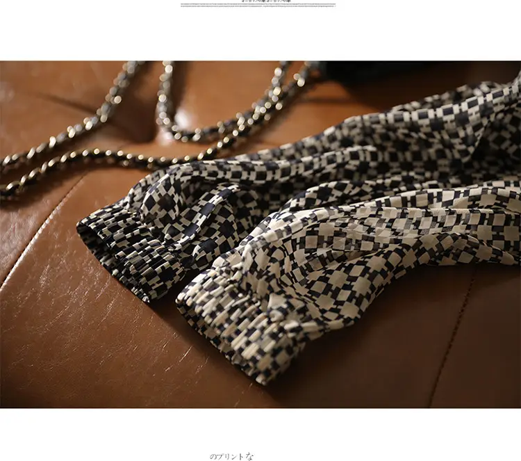 Slim Printed Silk Shirt with Double Heavy Neckline — feature 14
