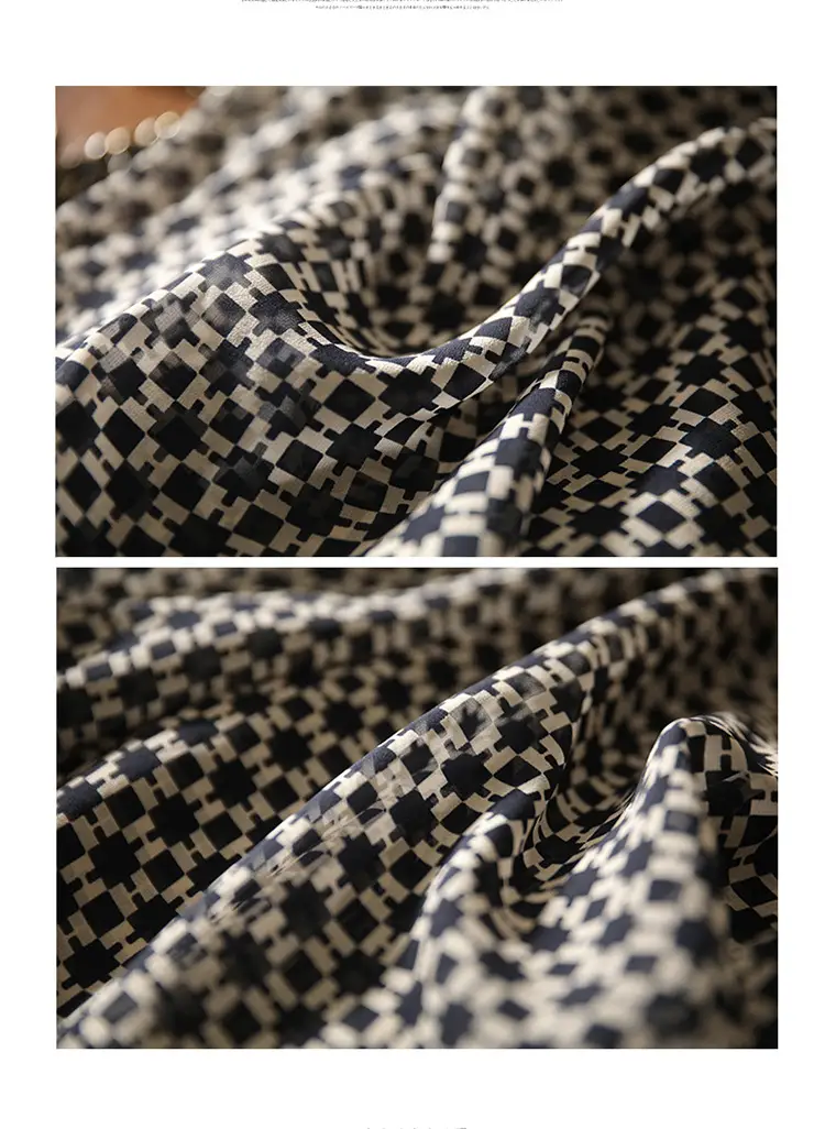 Slim Printed Silk Shirt with Double Heavy Neckline — feature 22