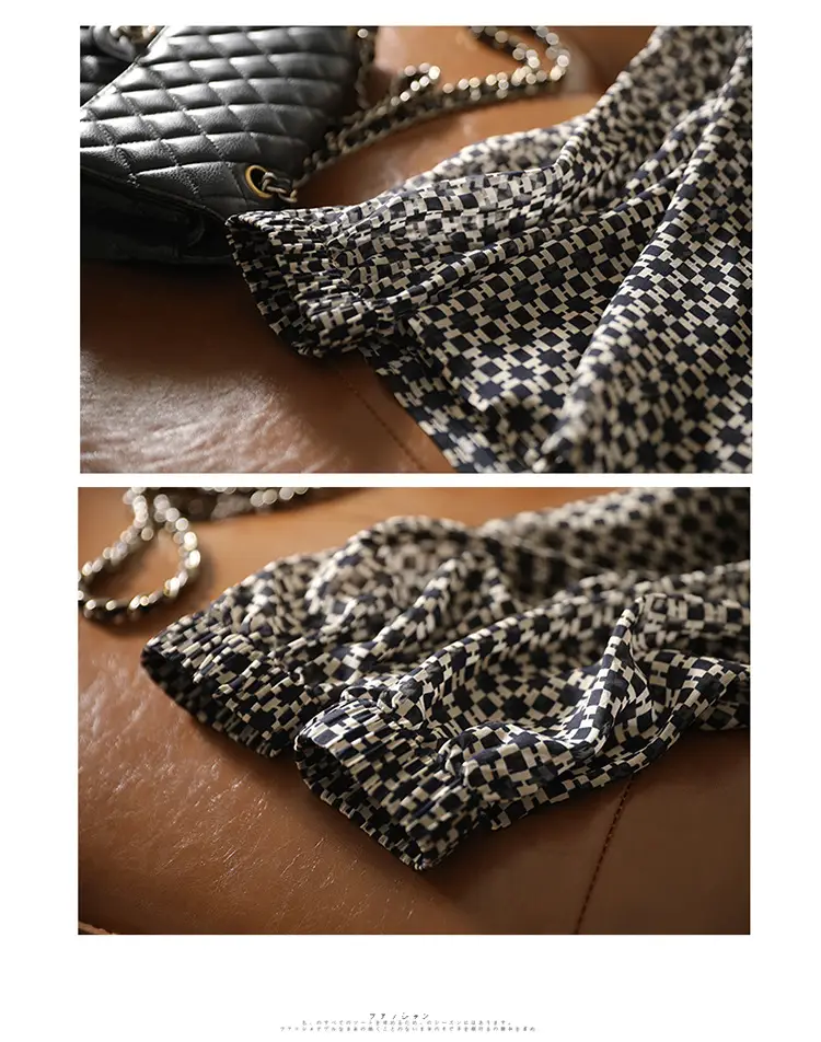 Slim Printed Silk Shirt with Double Heavy Neckline — feature 25