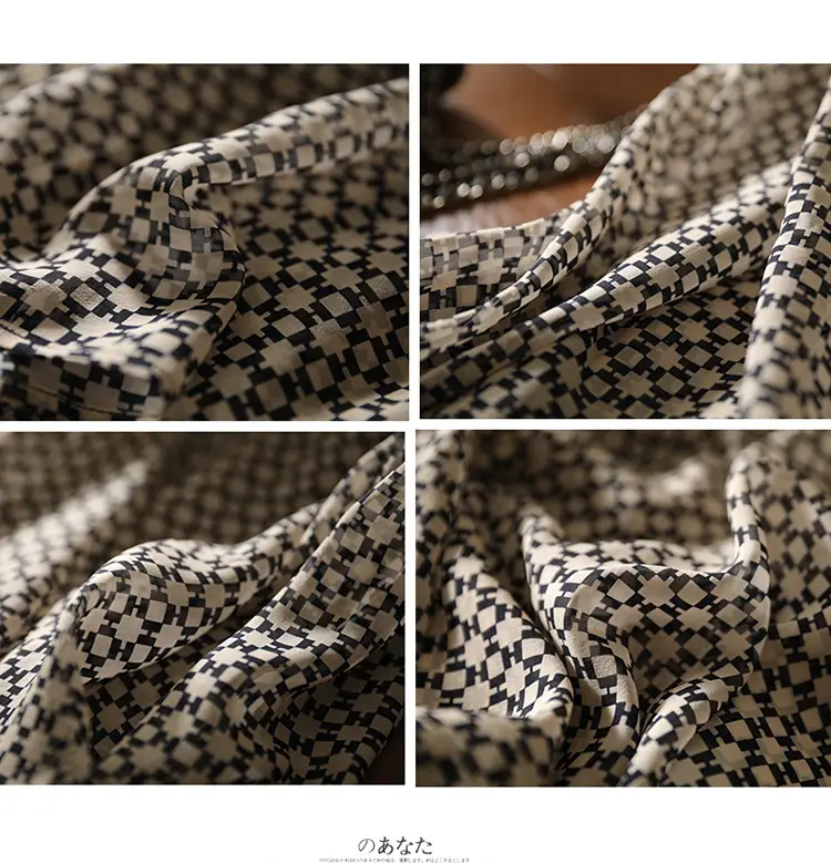 Slim Printed Silk Shirt with Double Heavy Neckline — feature 33