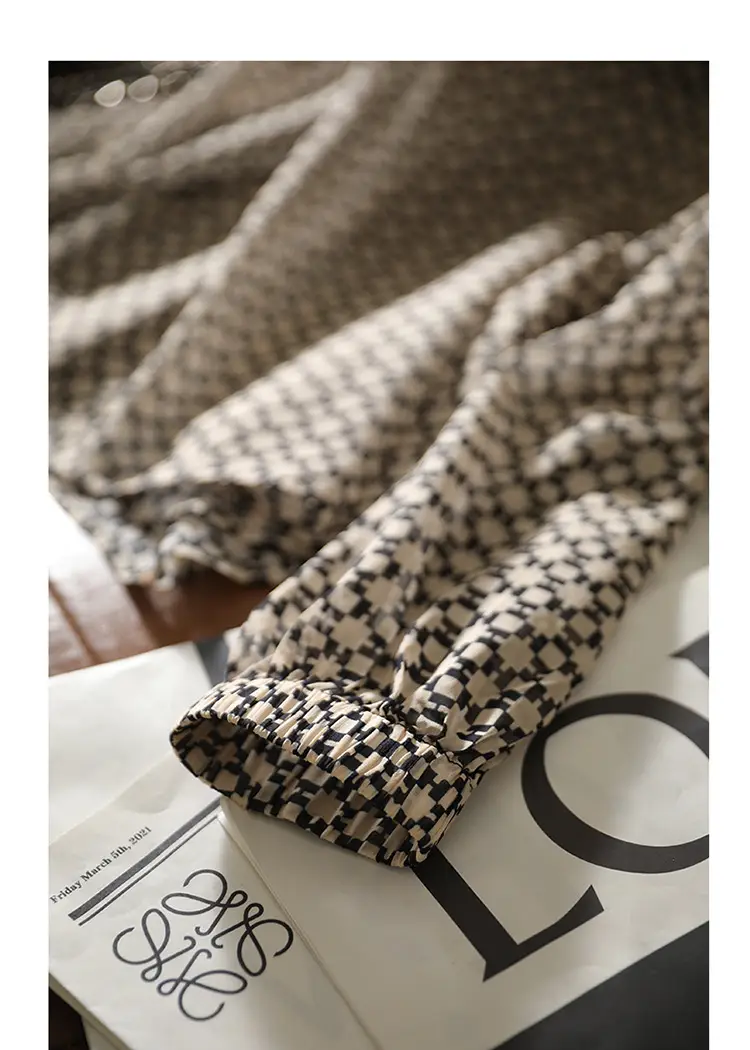 Slim Printed Silk Shirt with Double Heavy Neckline — feature 35
