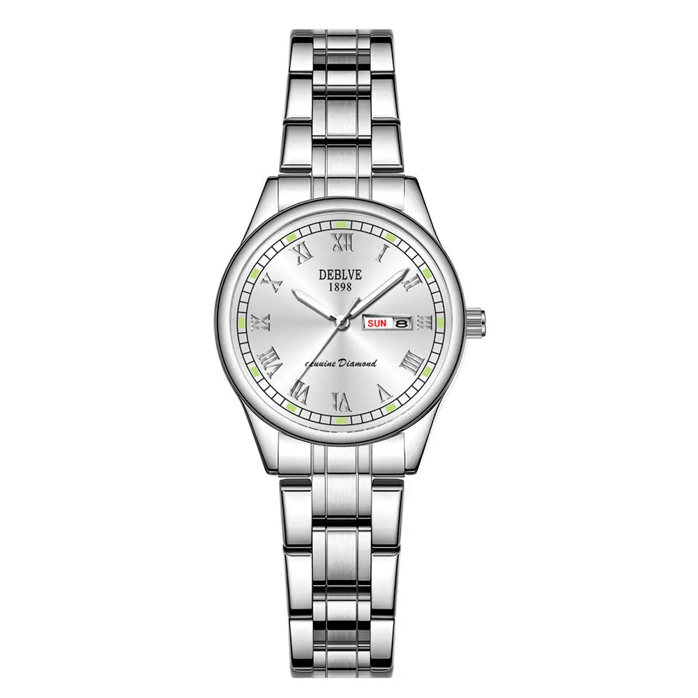 Luxury Red Dial Women's Quartz Watch with Gold & Silver Band - Image 11