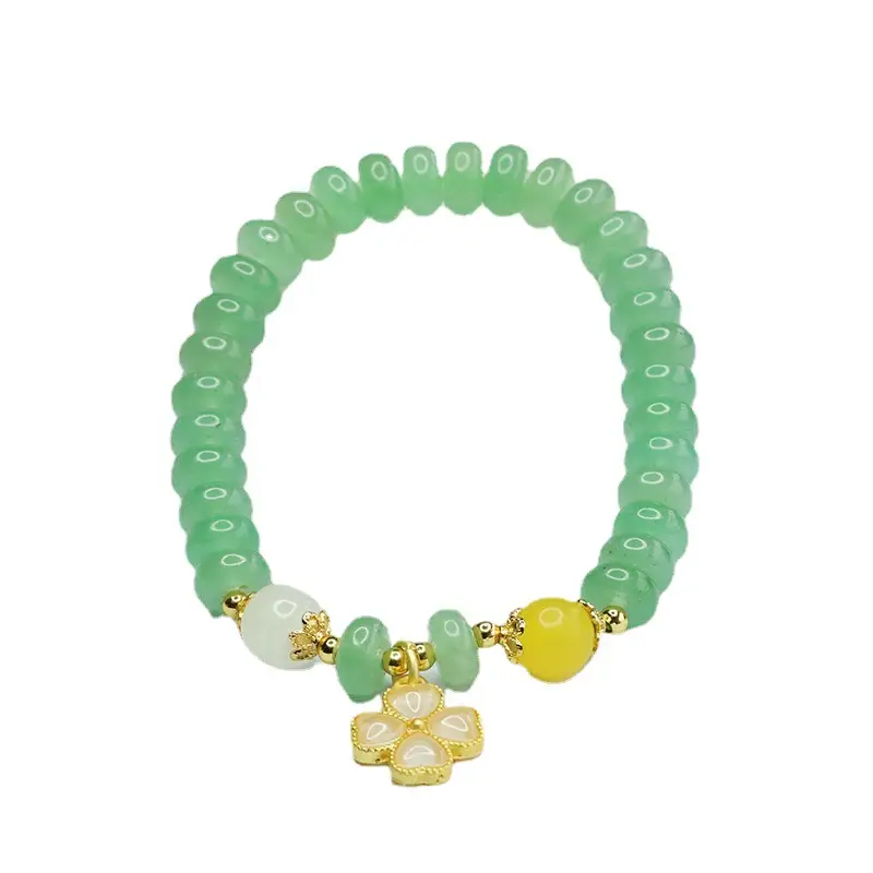 Guan Yu Aventurine Bead Bracelet with Yellow Drop - Image 6