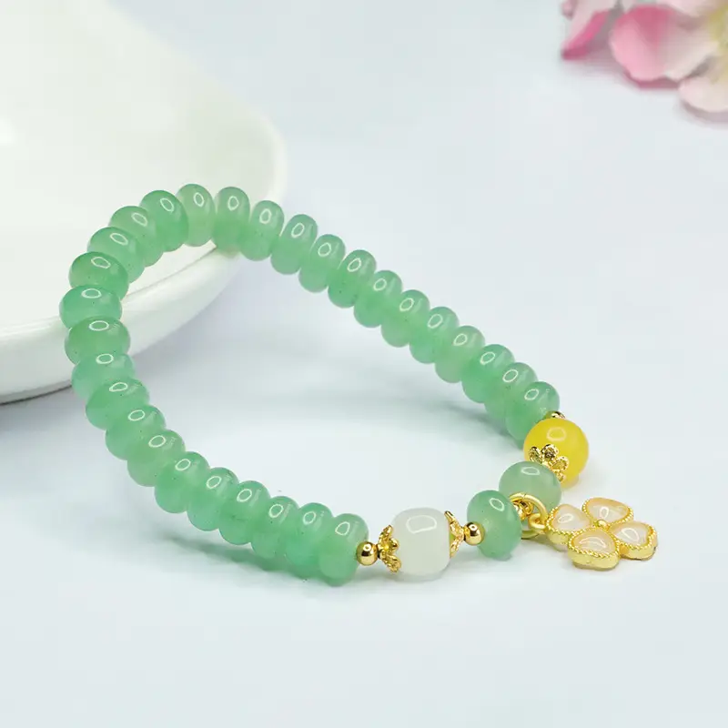 Guan Yu Aventurine Bead Bracelet with Yellow Drop — feature 8