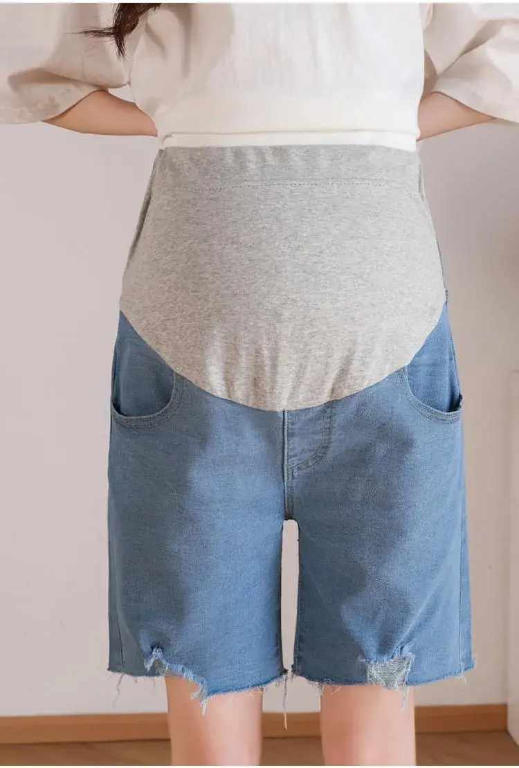 New Pregnant Women's Jeans Shorts Extra Large Ripped Design — feature 28