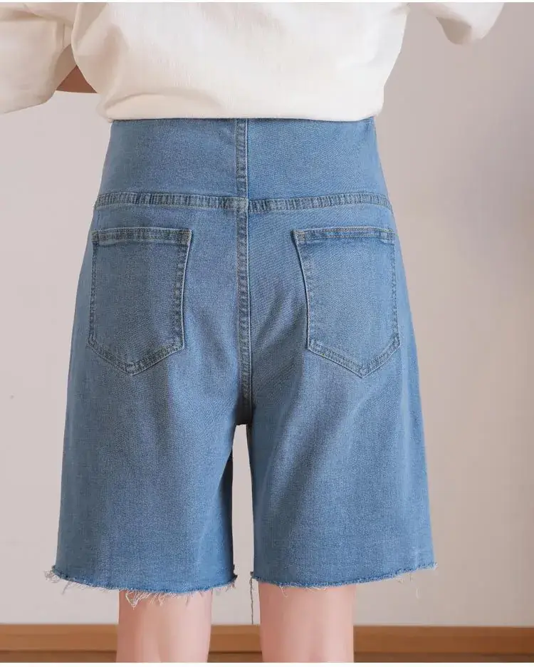 New Pregnant Women's Jeans Shorts Extra Large Ripped Design — feature 30