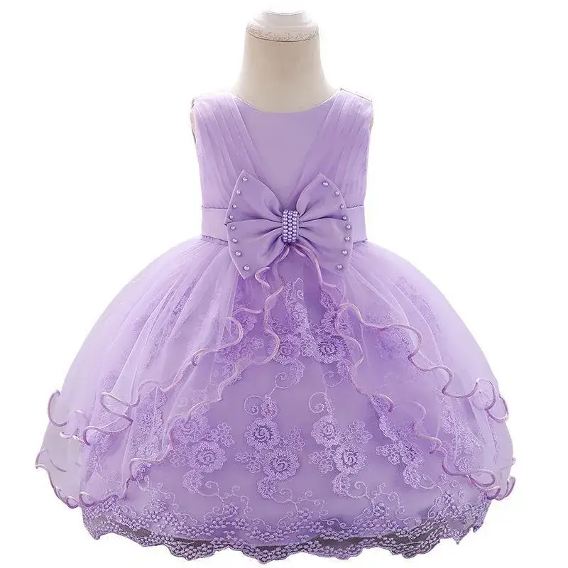 New Baby Girl Princess Puff Dress Mesh Flower Girl Birthday Dress - Image 10