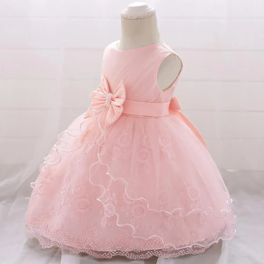 New Baby Girl Princess Puff Dress Mesh Flower Girl Birthday Dress - Image 4
