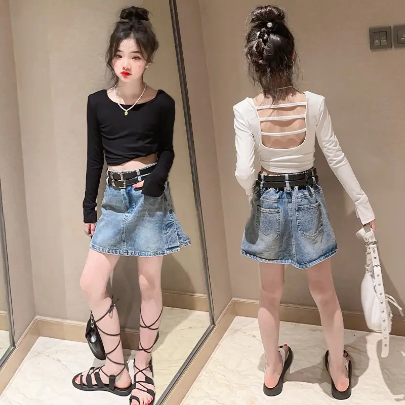 Girls Denim Skirt Set Spring Summer 2023