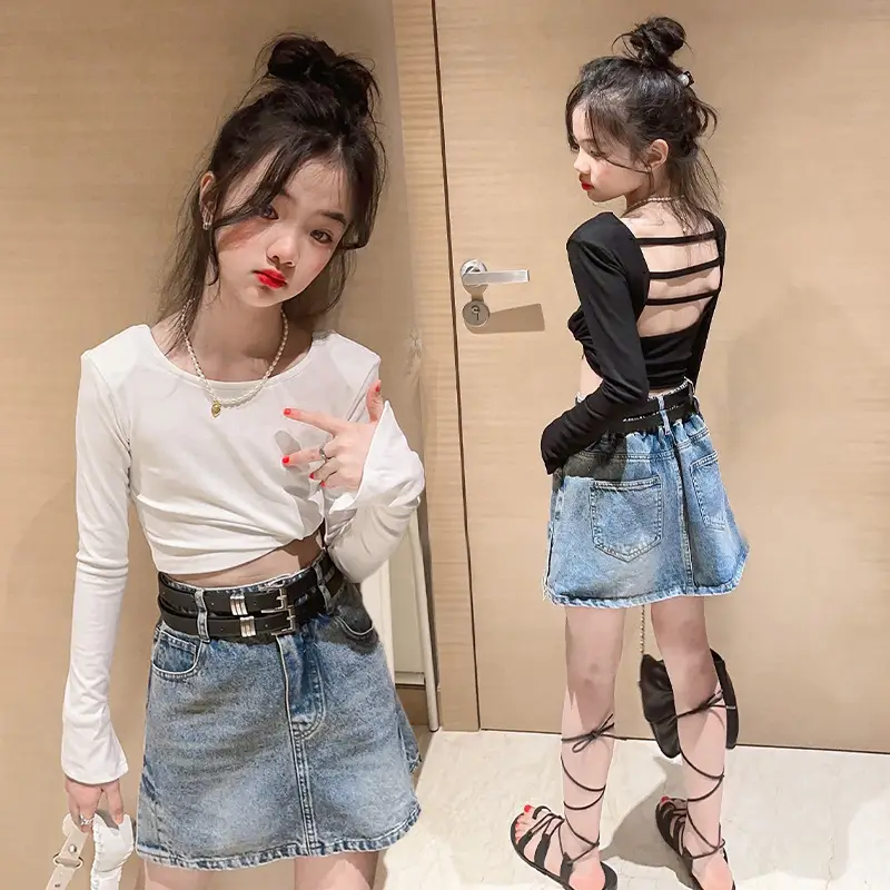 Girls Denim Skirt Set Spring Summer 2023