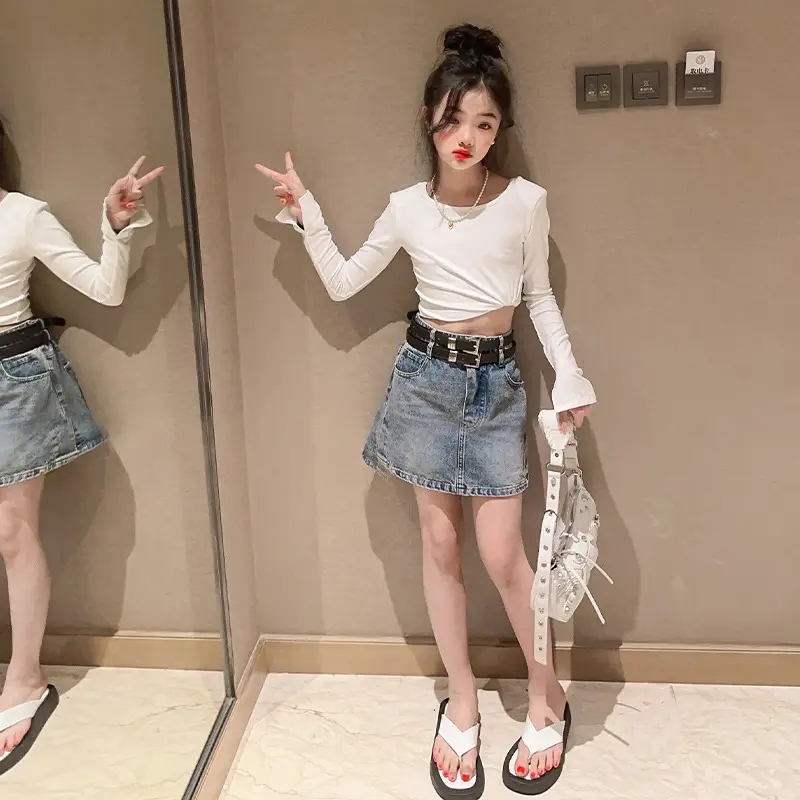 Girls Denim Skirt Set Spring Summer 2023
