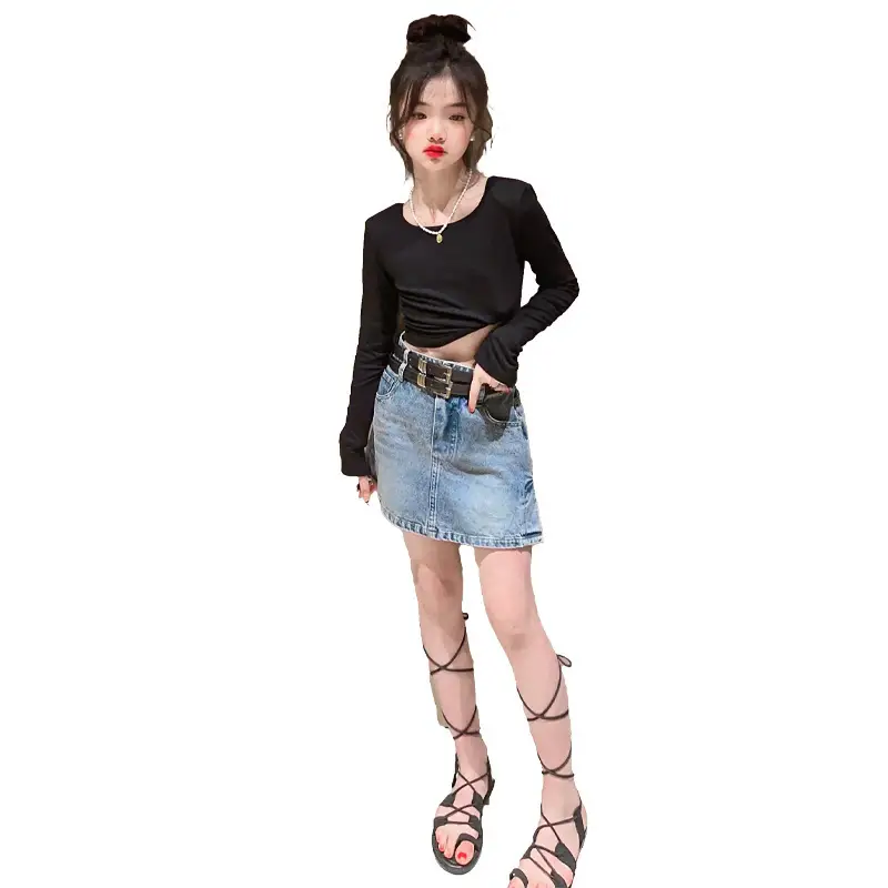 Girls Denim Skirt Set Spring Summer 2023