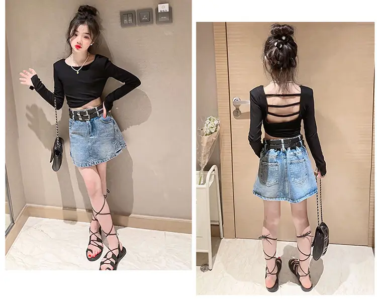 Girls Denim Skirt Set Spring Summer 2023 — feature 13