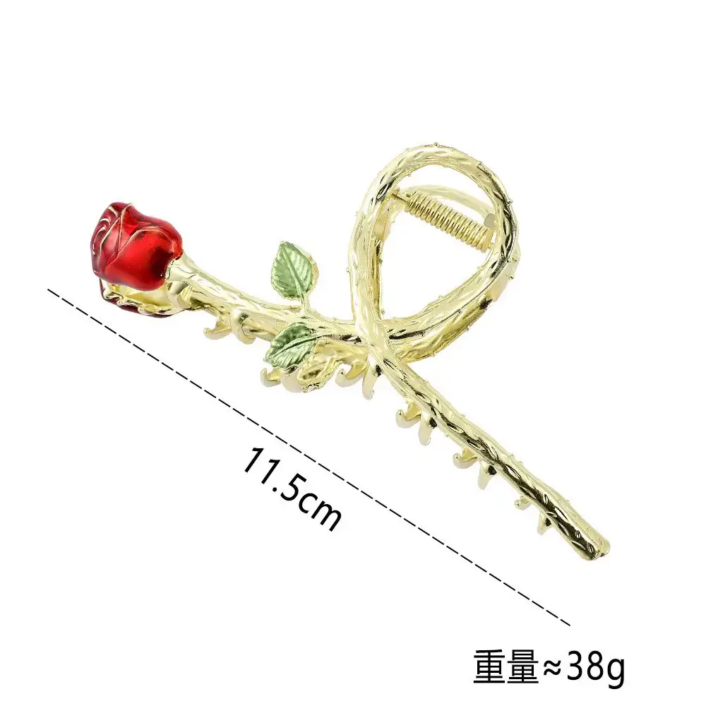 Golden Flower Hair Clip for Women Summer High Head