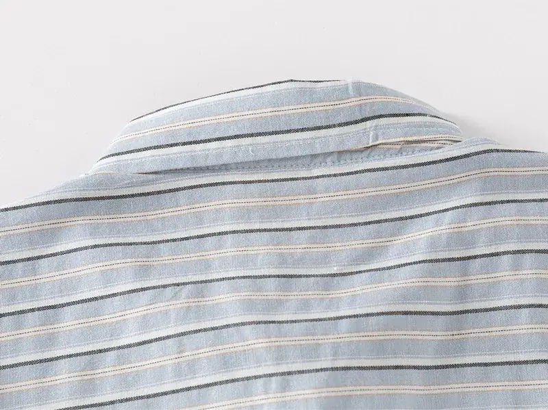 Kids Striped Short Sleeve Shirt Blue White 2023 — feature 12
