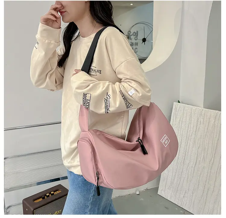 Women's Lightweight Sports Storage Bag Pink Lavender Black — feature 45