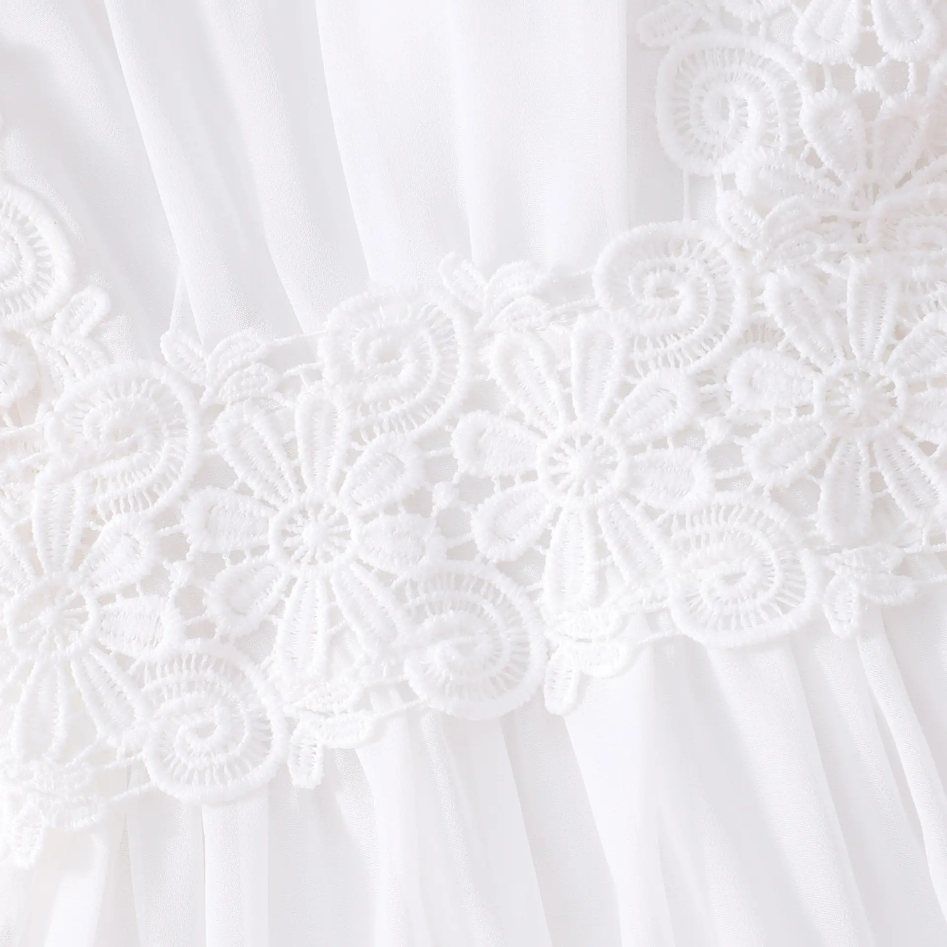 White Lace Irregular Skirt Dress for Girls Middle Age — feature 5